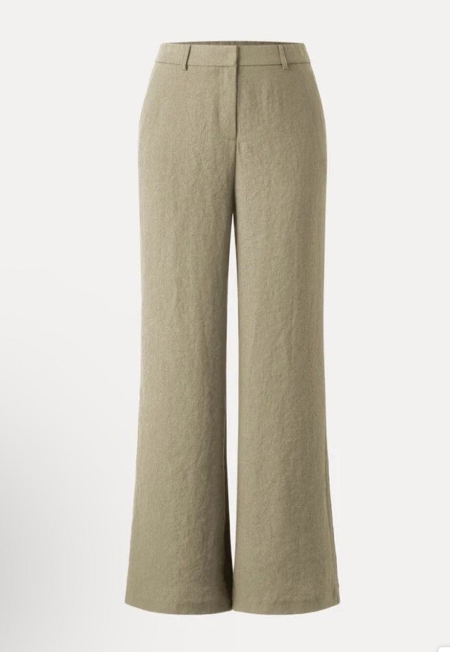 OGL Ecru Wide Leg Pants European Linen Blend High Rise NWT Medium Coastal Chic